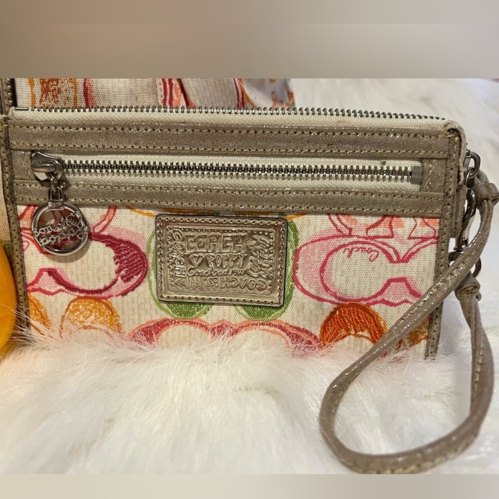 Rare Vintage Coach Poppy Multi Color Dream C Glam Bag and Wallet - Picture 12 of 14